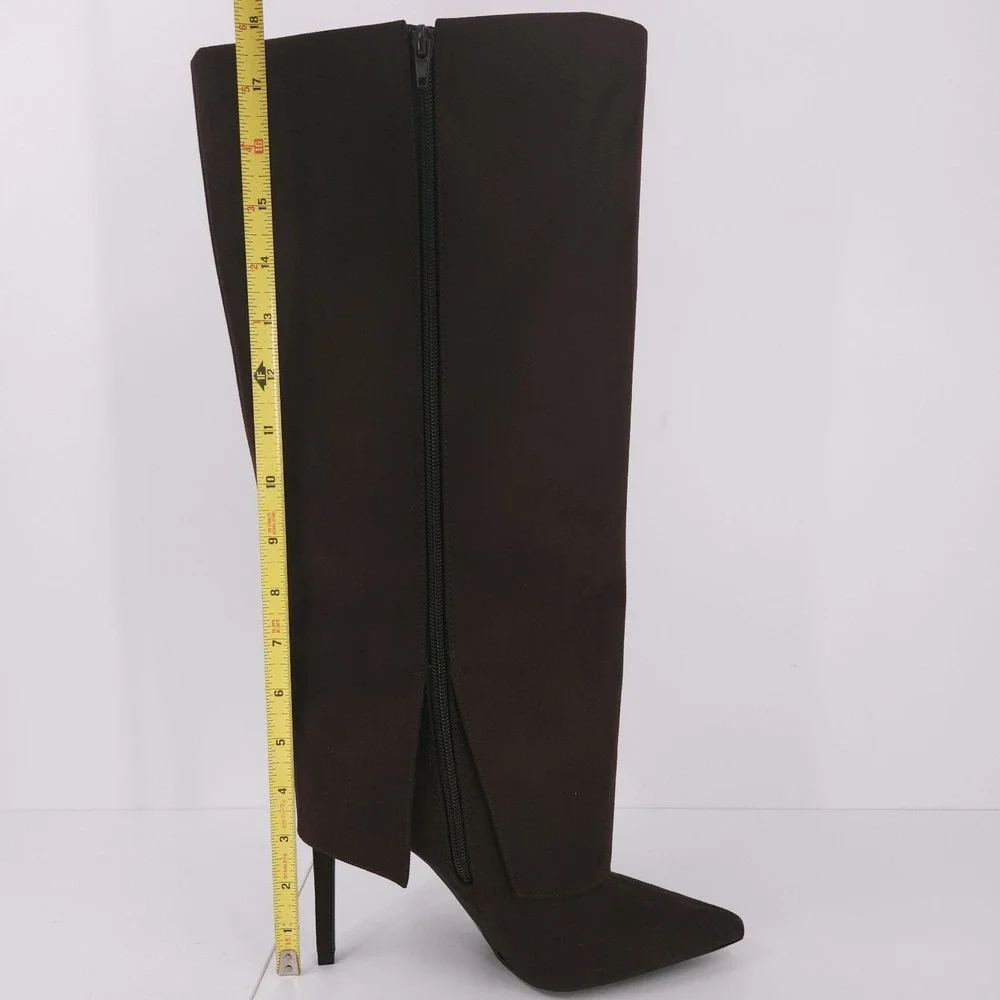 I.N.C Skylar Fold Over Cuffed Knee High Boots Rich Truffle Micro Womens 6.5 M WC